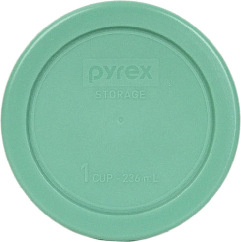 Pyrex 7202-PC 1 Cup Green Round Plastic Replacement Lid - 6 Pack - Original Genuine Pyrex - Made in the USA...